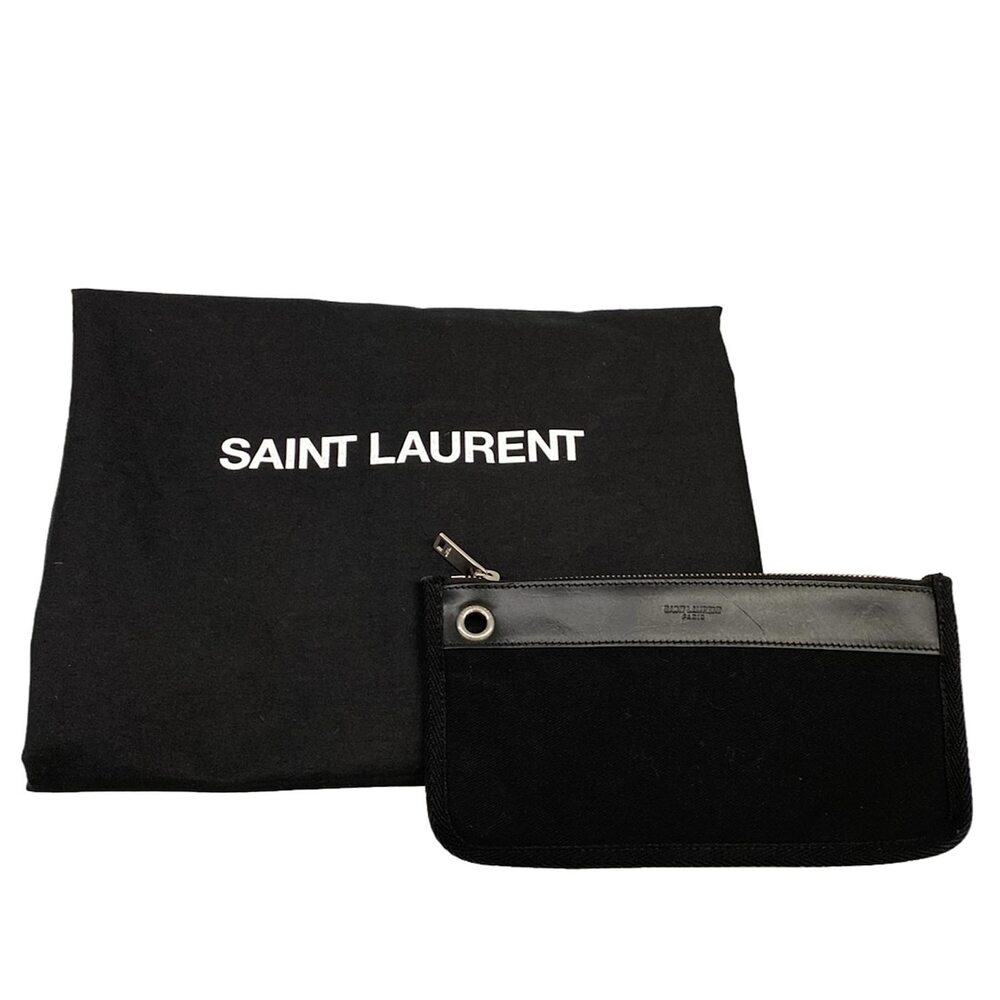 Saint Laurent PARIS Rive Gauche Sling Bag Backpack 734682 Black Gold Cream - Picture 8 of 15